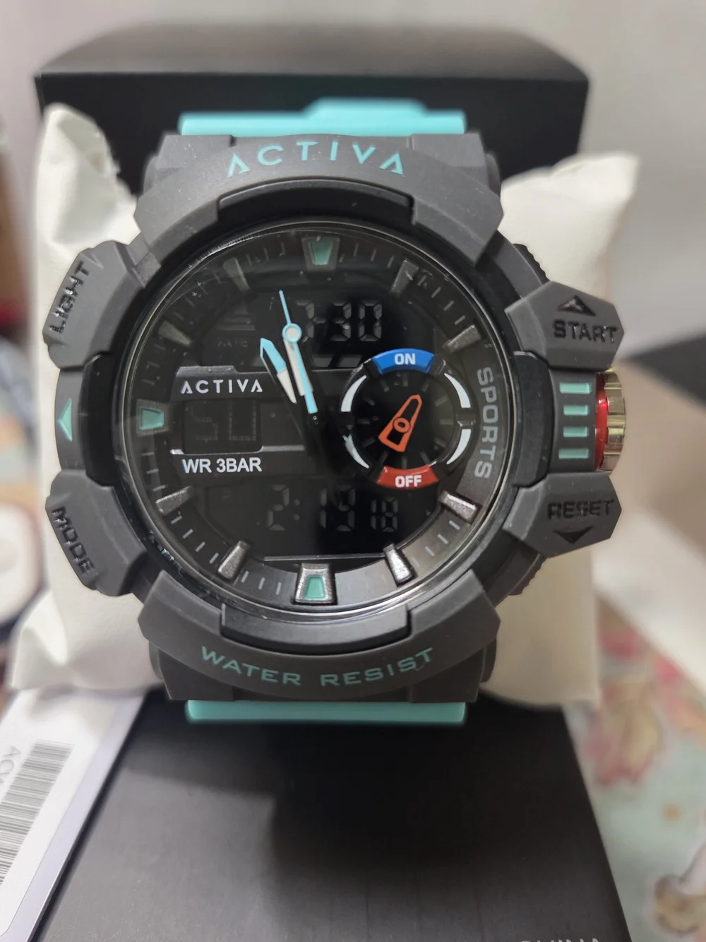 Activa X Invicta Sports Digital-Analog Watch in Black & Teal